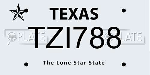 TZI788 Texas License Plate