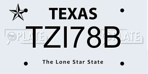 TZI78B Texas License Plate