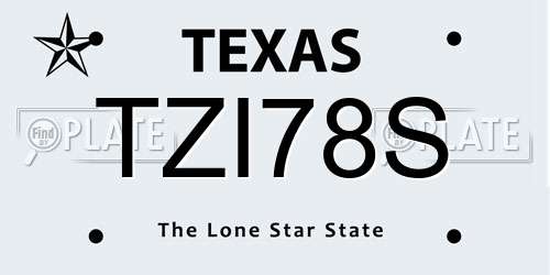 TZI78S Texas License Plate