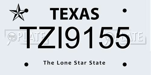 TZI9155 Texas License Plate