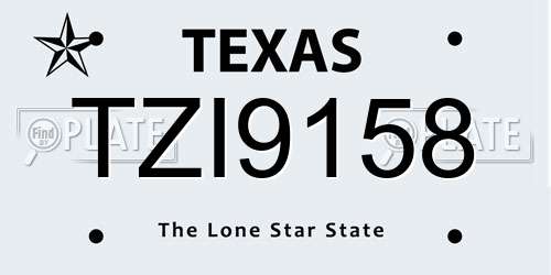 TZI9158 Texas License Plate