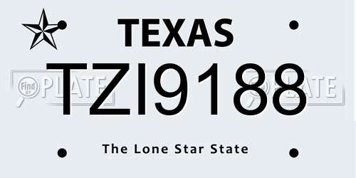 TZI9188 Texas License Plate