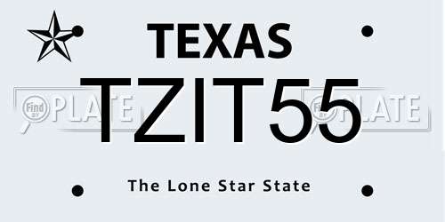 TZIT55 Texas License Plate