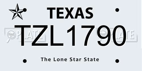 TZL1790 Texas License Plate
