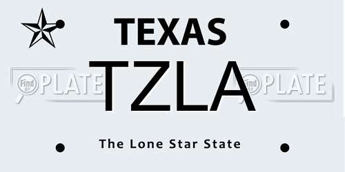 TZLA Texas License Plate