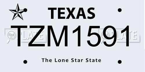 TZM1591 Texas License Plate