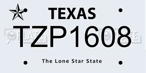 TZP1608 Texas License Plate