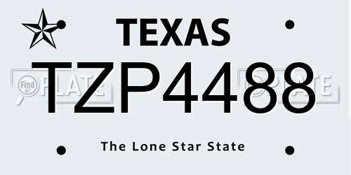 TZP4488 Texas License Plate