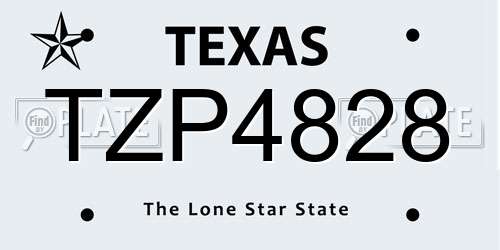 TZP4828 Texas License Plate