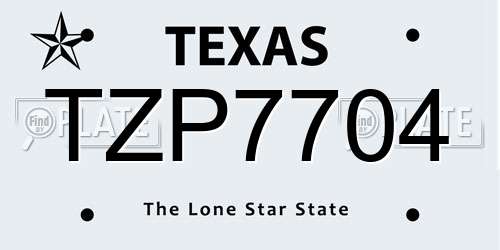TZP7704 Texas License Plate