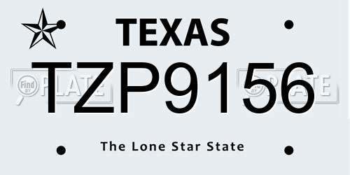 TZP9156 Texas License Plate