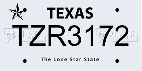 TZR3172 Texas License Plate