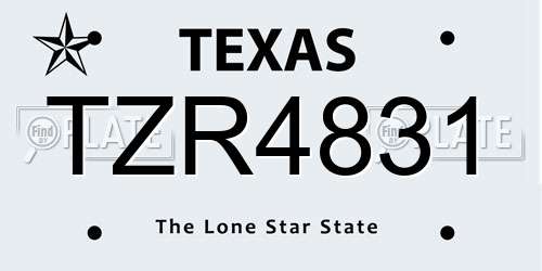 TZR4831 Texas License Plate