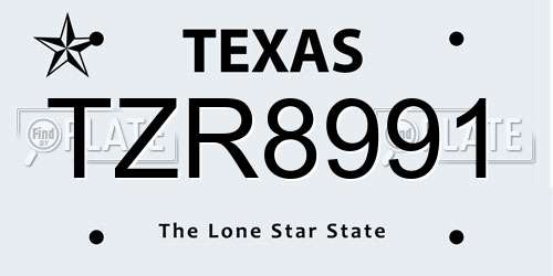 TZR8991 Texas License Plate