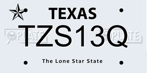 TZS13Q Texas License Plate