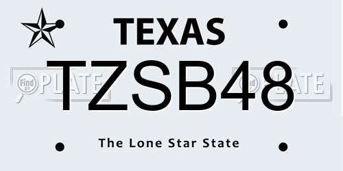 TZSB48 Texas License Plate