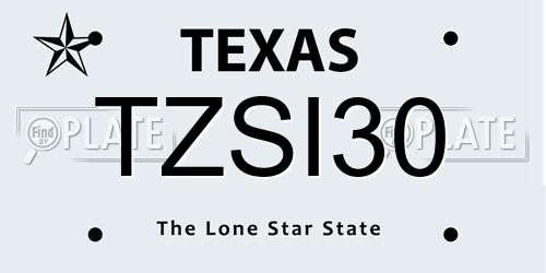 TZSI30 Texas License Plate
