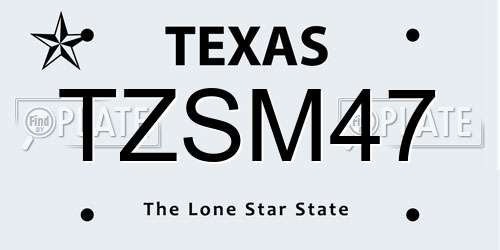 TZSM47 Texas License Plate