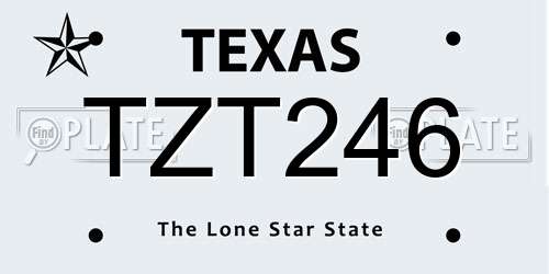 TZT246 Texas License Plate