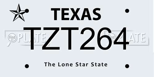 TZT264 Texas License Plate