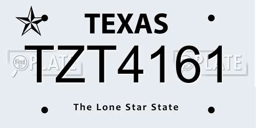 TZT4161 Texas License Plate