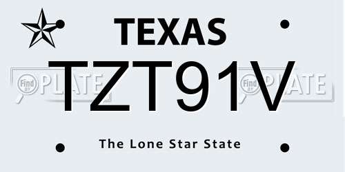 TZT91V Texas License Plate