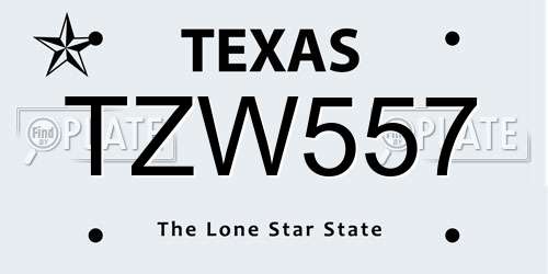TZW557 Texas License Plate