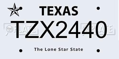 TZX2440 Texas License Plate
