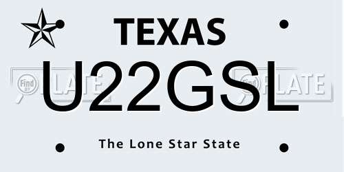 U22GSL Texas License Plate