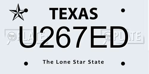 U267ED Texas License Plate