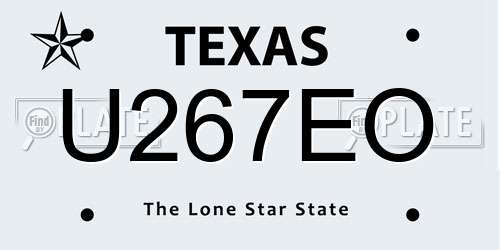 U267EO Texas License Plate