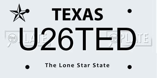 U26TED Texas License Plate