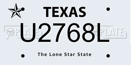U2768L Texas License Plate