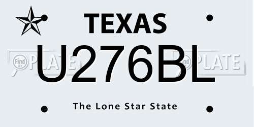 U276BL Texas License Plate