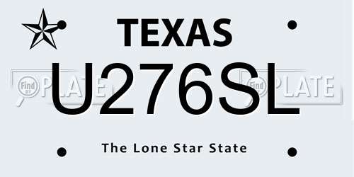 U276SL Texas License Plate