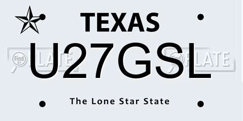 U27GSL Texas License Plate