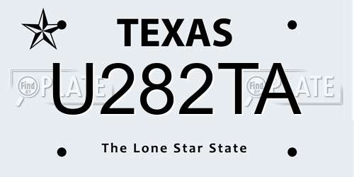U282TA Texas License Plate