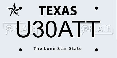 U30ATT Texas License Plate