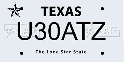 U30ATZ Texas License Plate