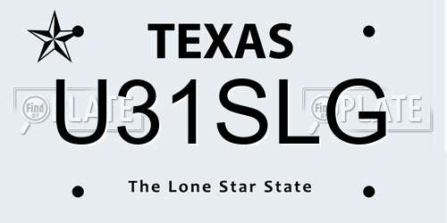 U31SLG Texas License Plate