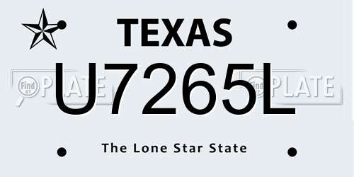 U7265L Texas License Plate