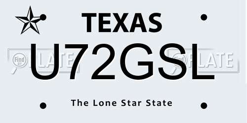 U72GSL Texas License Plate