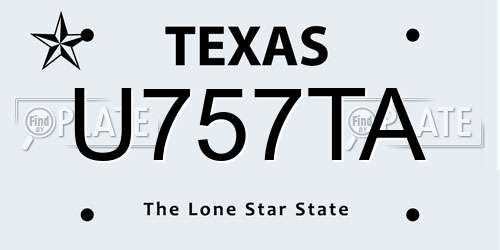 U757TA Texas License Plate