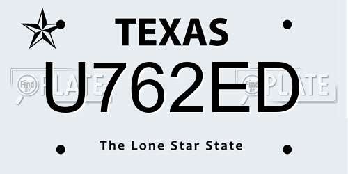 U762ED Texas License Plate