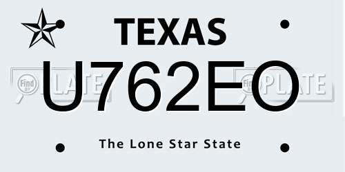 U762EO Texas License Plate