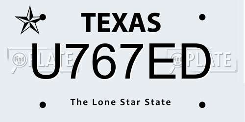 U767ED Texas License Plate