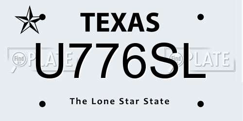U776SL Texas License Plate