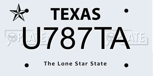 U787TA Texas License Plate
