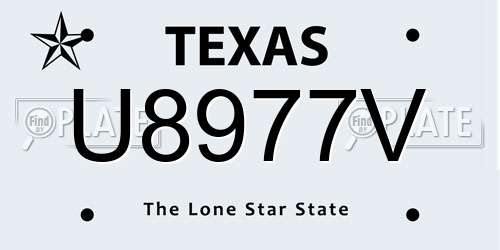 U8977V Texas License Plate