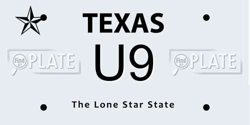 U9 Texas License Plate